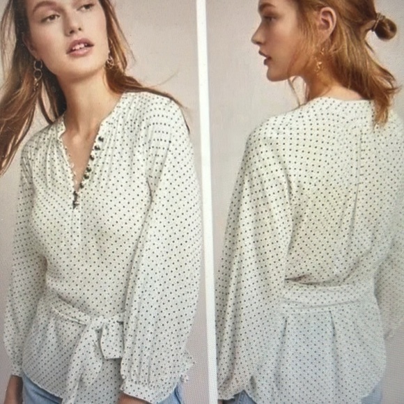 Anthropologie Maeve Lucy Polka Dot Blouse US4 - Picture 11 of 11